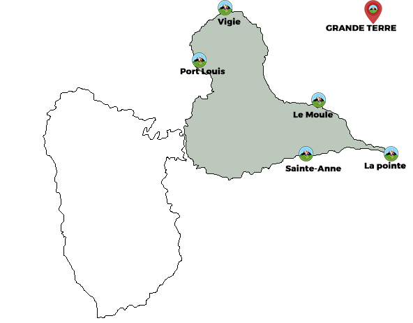 carte grande terre gaudeloupe