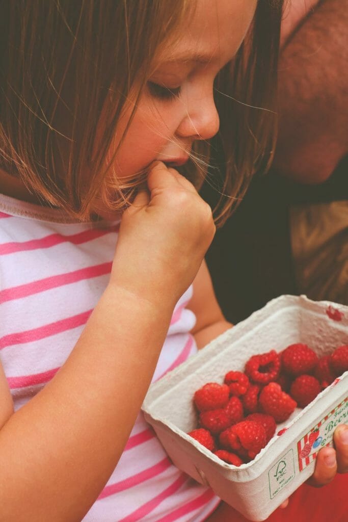 Étal de produits locaux au marché de la place de la Cathédrale de Fribourg