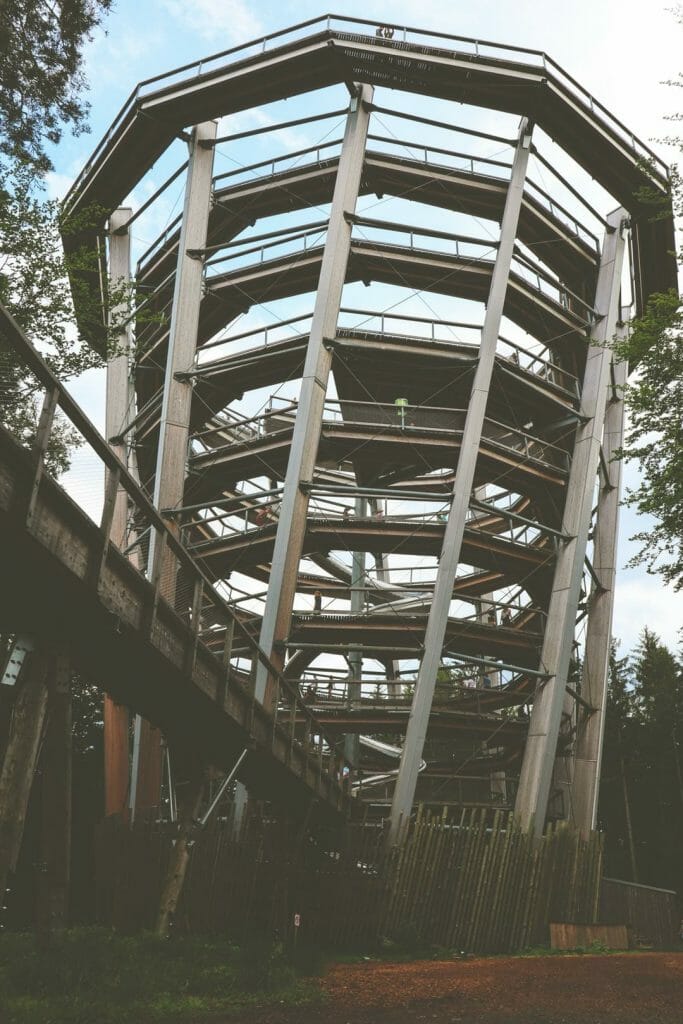 Sentier des cimes en bois avec vue panoramique sur la Forêt Noire en Allemagne