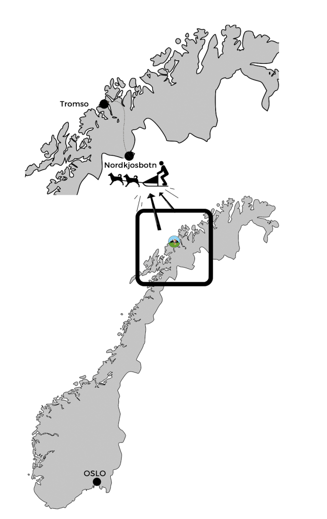 carte norvége chien de traineau