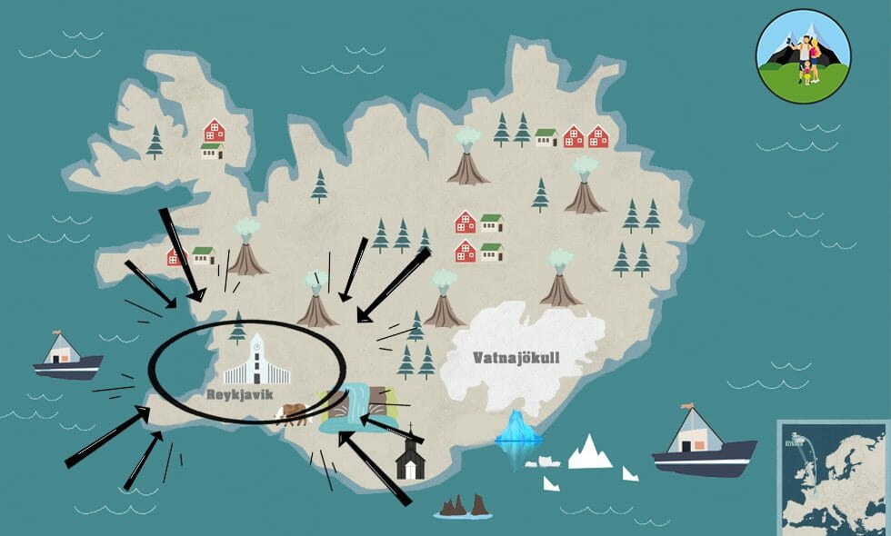 carte reykjavik hiver