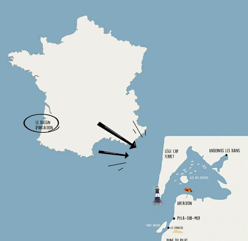 carte bassin arcachon