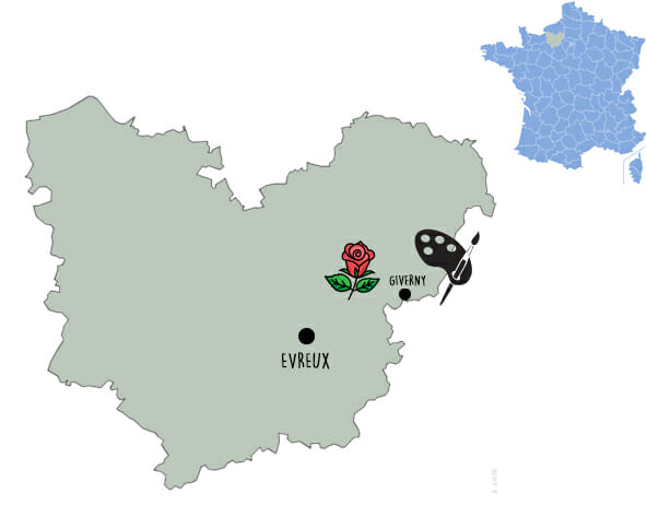 carte giverny eure normandie