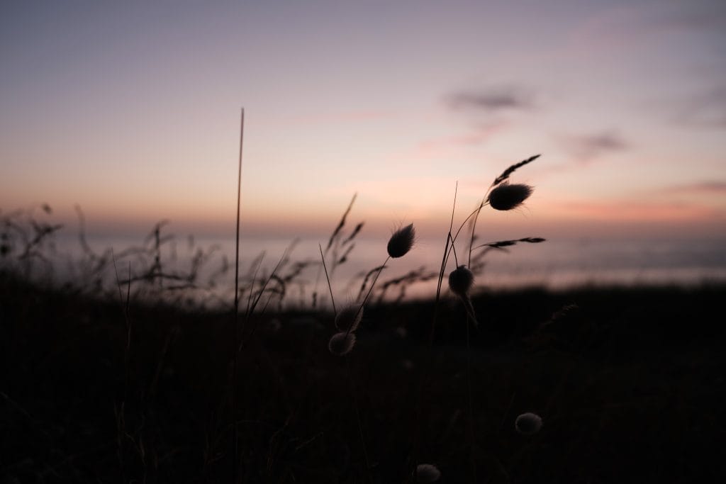 Coucher de soleil Cabine de Gouville sur mer